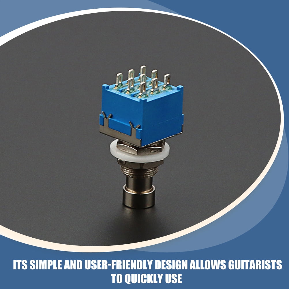 Metal Blue Guitar Footswitch 9 Pin Latching for Reliable Use
