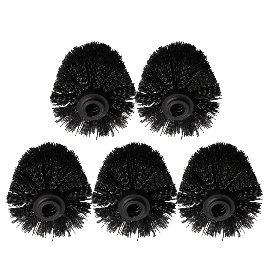 5 Pcs Brush Head Toilet Eco Refills Scrubber Heads Brushes Bowl Black