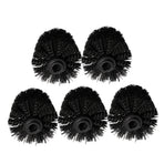 5 Pcs Brush Head Toilet Eco Refills Scrubber Heads Brushes Bowl Black