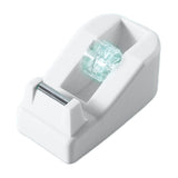 Desktop Tape Dispenser Adhesive Roll Holder Desk Accessories Home Office Tape Dispensers, Weighted Non-Skid Base White