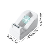 Desktop Tape Dispenser Adhesive Roll Holder Desk Accessories Home Office Tape Dispensers, Weighted Non-Skid Base White - Front View