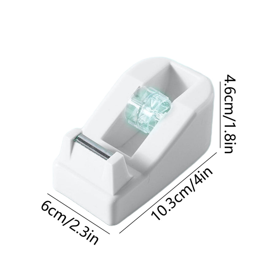 Desktop Tape Dispenser Adhesive Roll Holder Desk Accessories Home Office Tape Dispensers, Weighted Non-Skid Base White