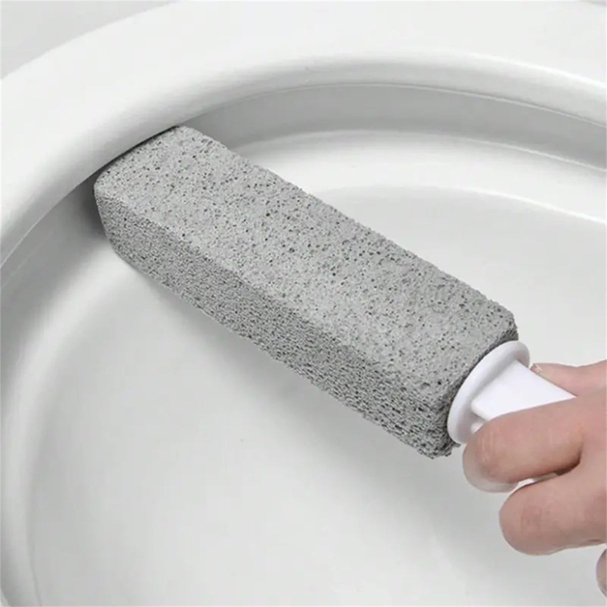 Pumice Stone for Toilet Cleaning, Extra Long Handle Pumice Stone for Toilet Bowl Ring Removal, Bathroom Cleaning Tool for Effective Stain Removal A
