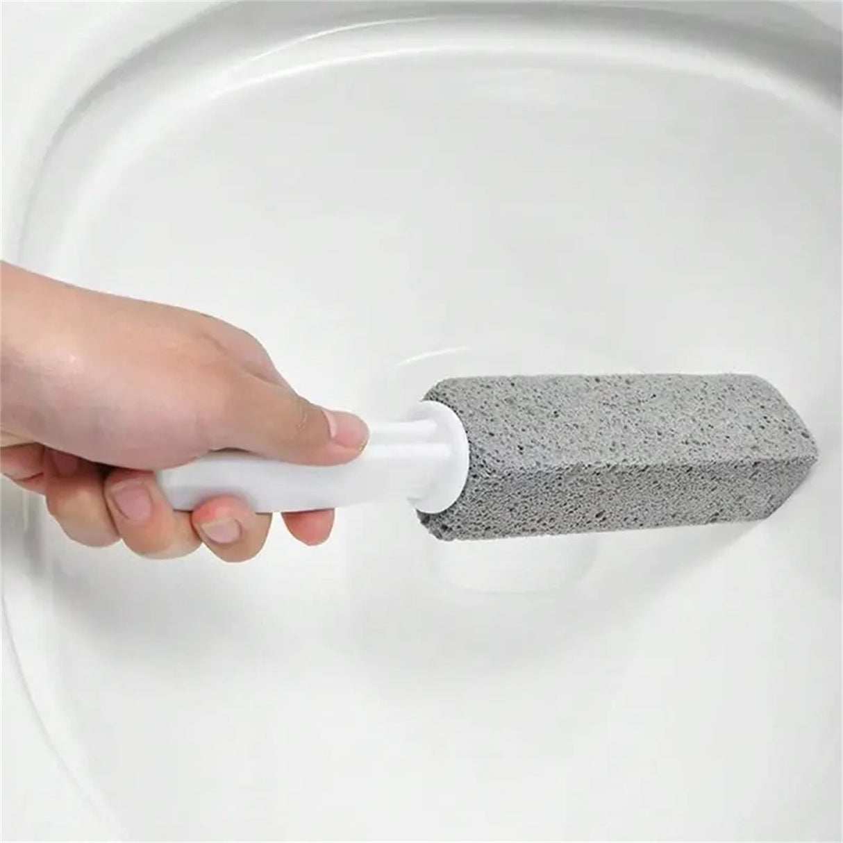 Pumice Stone for Toilet Cleaning, Extra Long Handle Pumice Stone for Toilet Bowl Ring Removal, Bathroom Cleaning Tool for Effective Stain Removal A