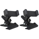 Guitar Phone Mount Metal Holder Black for Music Scores and Video Recording 2Pcs