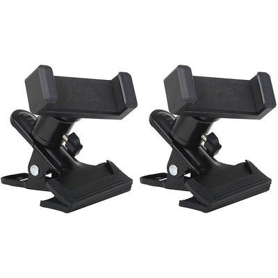 Guitar Phone Mount Metal Holder Black for Music Scores and Video Recording 2Pcs