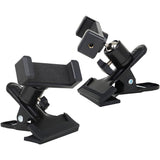 Guitar Phone Mount Metal Holder Black for Music Scores and Video Recording 2Pcs - Top-Down View