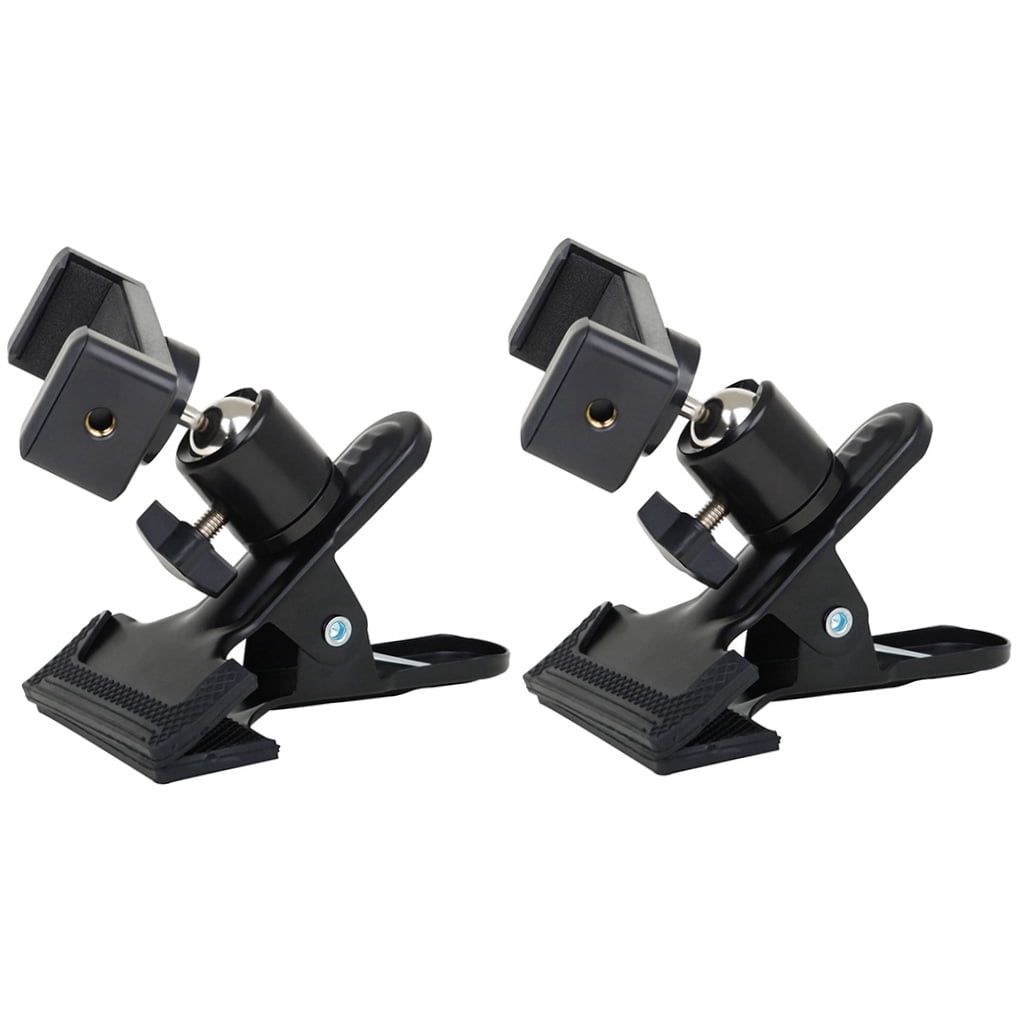 Guitar Phone Mount Metal Holder Black for Music Scores and Video Recording 2Pcs