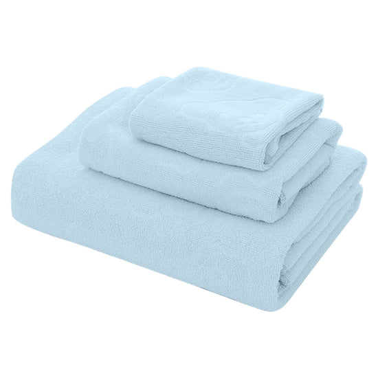 Bath Towels 3 Pack Cotton Bathroom Set,Contains a Bath Towels 28*56",a Hand Towels 12*12",a Face Towels 12*28",Soft Compact & Lightweight,for Gym Camp Beach and Daily Use Blue