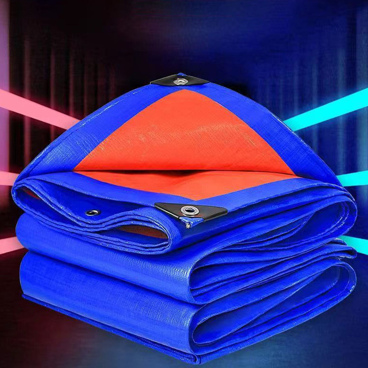 Heavy Duty Tarp Cover, Thick Tarps Waterproof Tear and Rip Proof UV Resistant Tarpaulin with Reinforced Grommets and Edges Blue