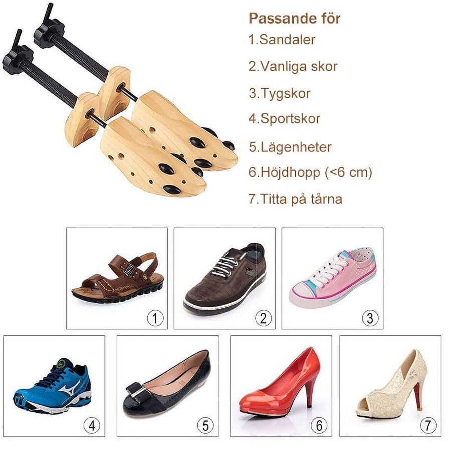 Shoe Stretcher for Men and Women Professional Shoe Adjustable Width & Length, Size 42-46, Wood (Includes Only 1 Shoe Stretcher) M Brown