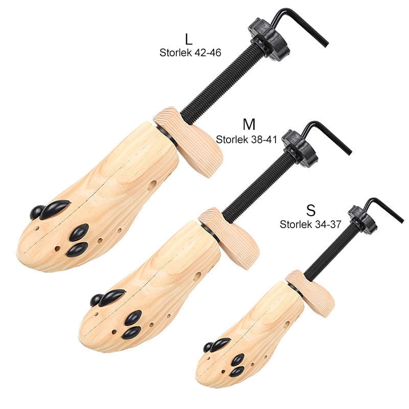 Shoe Stretcher for Men and Women Professional Shoe Adjustable Width & Length, Size 42-46, Wood (Includes Only 1 Shoe Stretcher) L Brown