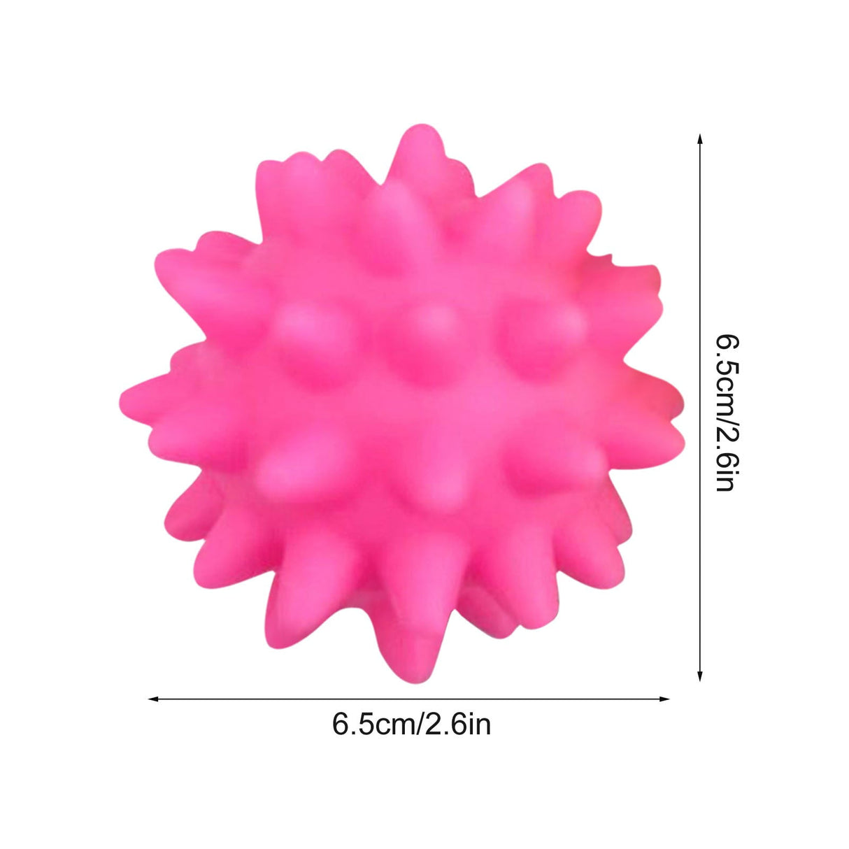 Squeaky Fetch Spike Balls Toys for Pet Small Dogs Puppy Rubber 2 Pack Bright Colors Chew Teething Toys Pet Squeaky Chewing Balls (Random) Multicolor
