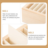 Gift Ribbon Storage Holder Wooden Box Flower Wrapping Ribbon Holder Organizer - Side View