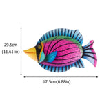 Purple Iron Fish Wall Decor for Contemporary Home Decoration Easy to Hang Indoors Outdoors 7.5 Inches