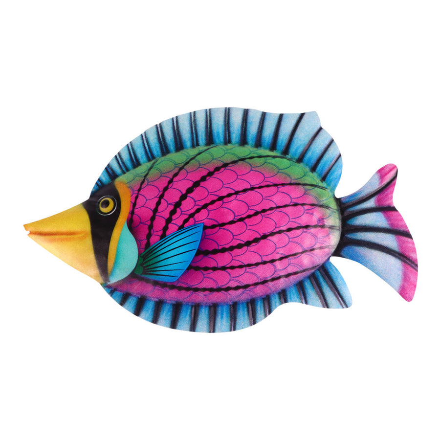 Purple Iron Fish Wall Decor for Contemporary Home Decoration Easy to Hang Indoors Outdoors 7.5 Inches