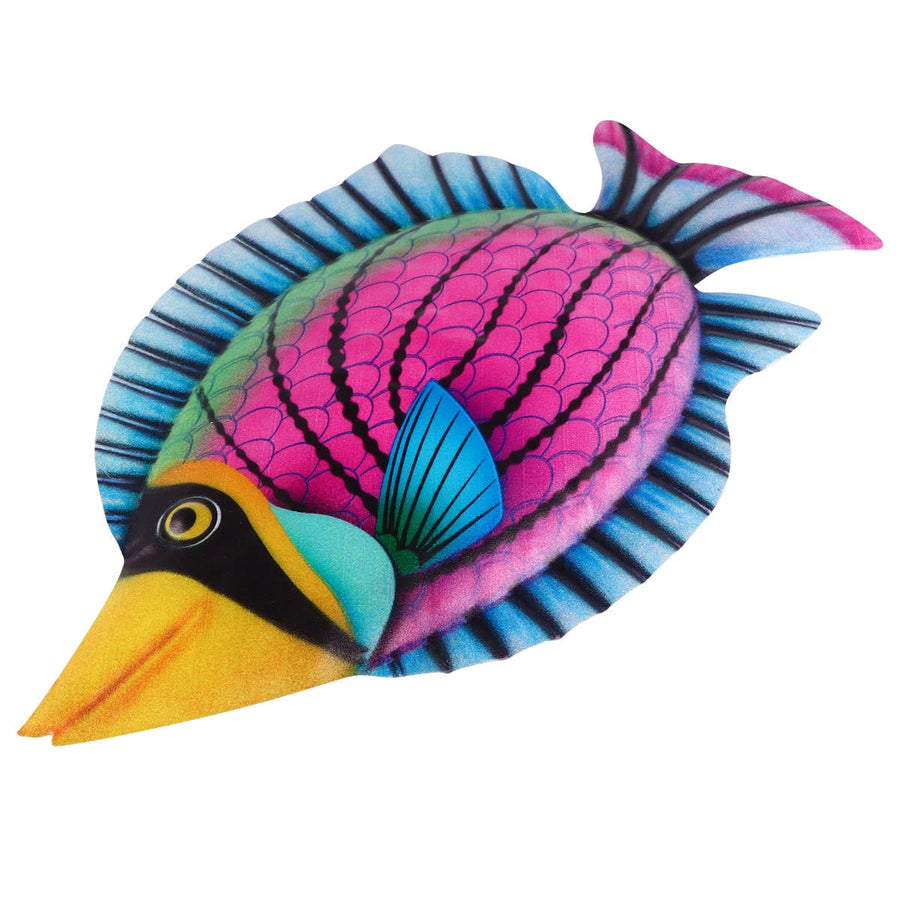 Purple Iron Fish Wall Decor for Contemporary Home Decoration Easy to Hang Indoors Outdoors 7.5 Inches