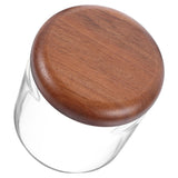 Small Glass Jar with Airtight Wooden Lid, Food Storage Canister for Cereal, Snacks, Coffee, Kitchen Organization