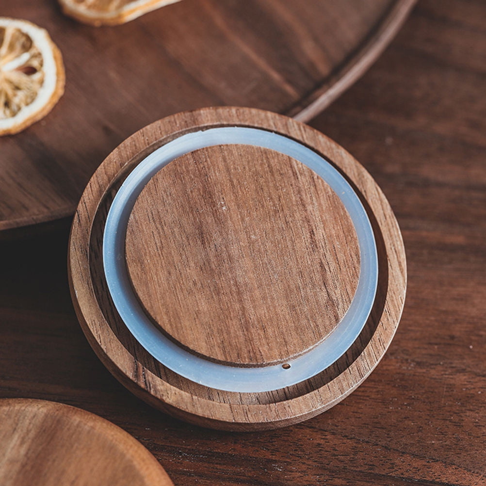 Small Glass Jar with Airtight Wooden Lid, Food Storage Canister for Cereal, Snacks, Coffee, Kitchen Organization