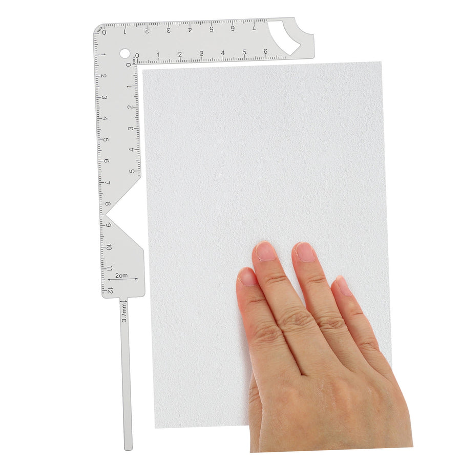 Book Cover Ruler Bookbinding Tools Silver Metal Marking Radian Measuring Tasks 1 Set