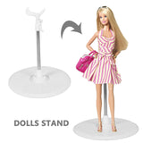 Adjustable Metal Doll Display Stand Holder for Desktop, Organizer for Collectible Dolls and Figures - Rear View