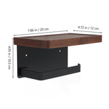 Solid Wood Toilet Paper Holder Stand with Storage Shelf Bathroom Tissue Rack Organizer