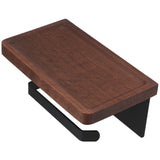 Solid Wood Toilet Paper Holder Stand with Storage Shelf Bathroom Tissue Rack Organizer - Top-Down View