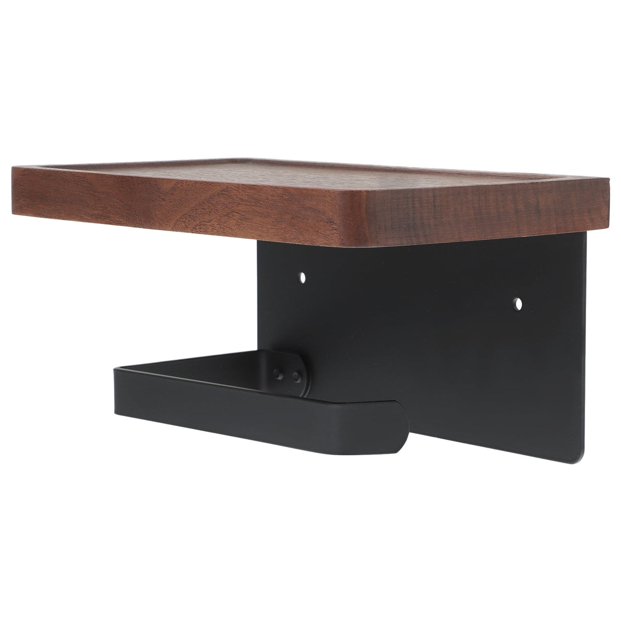 Solid Wood Toilet Paper Holder Stand with Storage Shelf Bathroom Tissue Rack Organizer