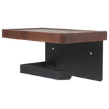 Solid Wood Toilet Paper Holder Stand with Storage Shelf Bathroom Tissue Rack Organizer