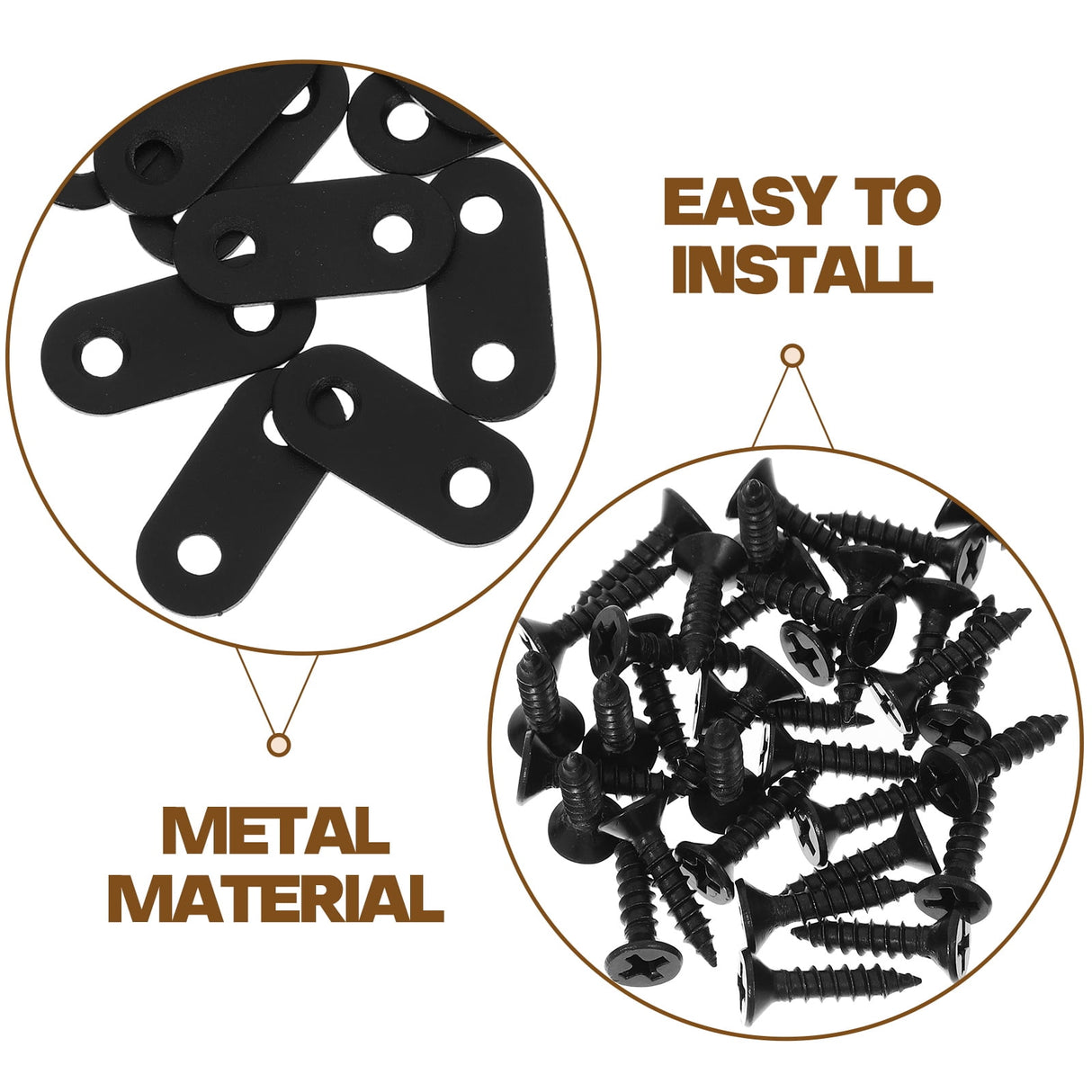 16 Sets Flat Corner Braces Straight Mending Plates Metal Fixing Corner Brace with Screws