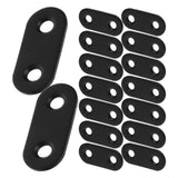 16 Sets Flat Corner Braces Straight Mending Plates Metal Fixing Corner Brace with Screws - Top-Down View