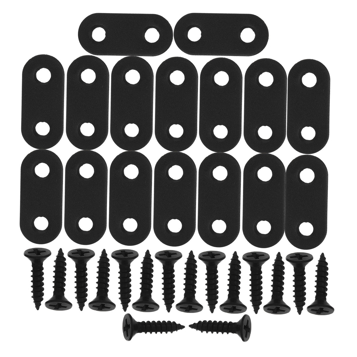16 Sets Flat Corner Braces Straight Mending Plates Metal Fixing Corner Brace with Screws