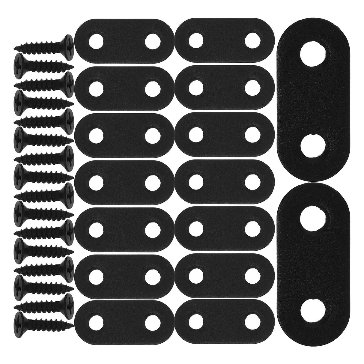 16 Sets Flat Corner Braces Straight Mending Plates Metal Fixing Corner Brace with Screws