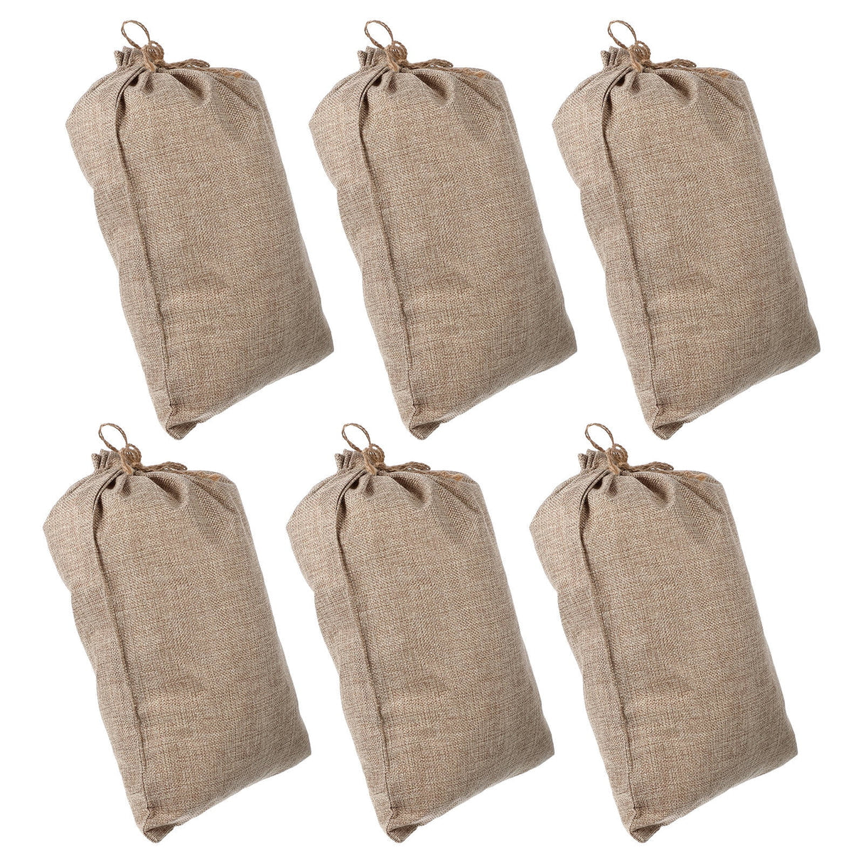 6 Pcs Vegetable Bags for Storage Small Burlap Food Jute Tote Khaki