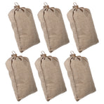 6 Pcs Vegetable Bags for Storage Small Burlap Food Jute Tote Khaki