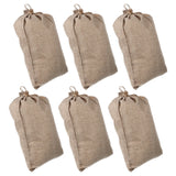 6 Pcs Vegetable Bags for Storage Small Burlap Food Jute Tote Khaki