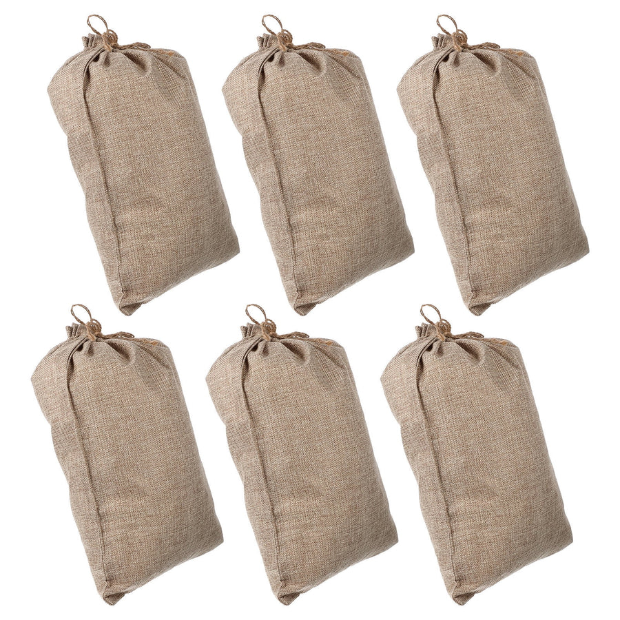 6 Pcs Vegetable Bags for Storage Small Burlap Food Jute Tote Khaki