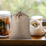 6 Pcs Vegetable Bags for Storage Small Burlap Food Jute Tote Khaki - Side View