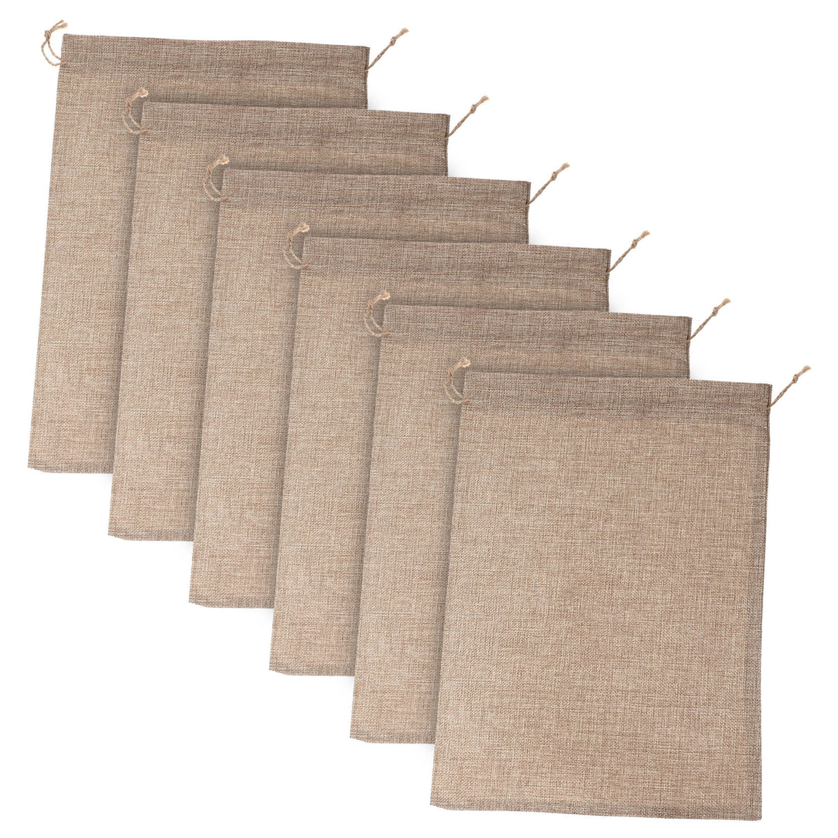 6 Pcs Vegetable Bags for Storage Small Burlap Food Jute Tote Khaki