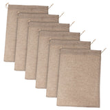 6 Pcs Vegetable Bags for Storage Small Burlap Food Jute Tote Khaki - Top-Down View