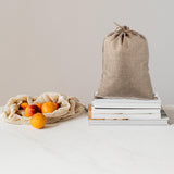 6 Pcs Vegetable Bags for Storage Small Burlap Food Jute Tote Khaki