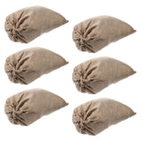 6 Pcs Vegetable Bags for Storage Small Burlap Food Jute Tote Khaki