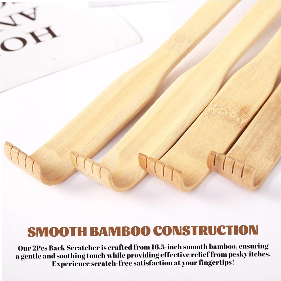 Bamboo Back Scratcher for Adults, Back Scratcher Massage Tool, Back Scratcher Rake Itching Relief Body Relaxation Massager Multicolor