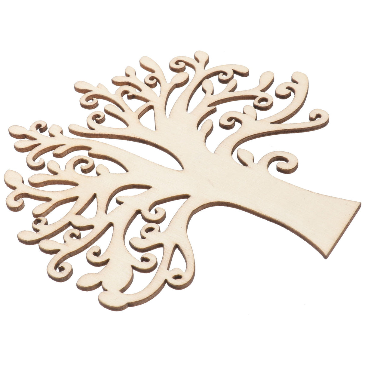 10pcs Family Tree Cutouts Craft, Unfinished Wood Tree Slices DIY Ornaments Decorative Hanging Wooden Chips for Wedding Party Crafts 4.9in