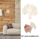 10pcs Family Tree Cutouts Craft, Unfinished Wood Tree Slices DIY Ornaments Decorative Hanging Wooden Chips for Wedding Party Crafts 4.9in - Close-Up Angle