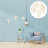 10pcs Family Tree Cutouts Craft, Unfinished Wood Tree Slices DIY Ornaments Decorative Hanging Wooden Chips for Wedding Party Crafts 4.9in - Low Angle