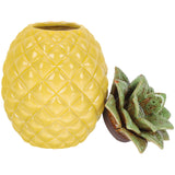Yellow Pineapple Tea Cookie Jar Storage Container for Fruit and Travel Kitchen Use - Close-Up Angle