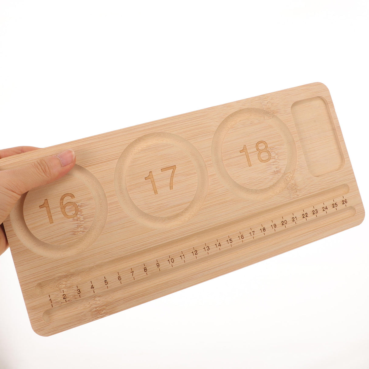 Wooden Sorting Tray Bracelet Helper to Put on Beading Board Child Travel Brown