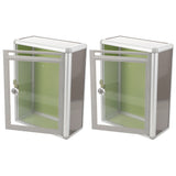 2 Pcs Modern Mailbox Wall Mount Transparent Office