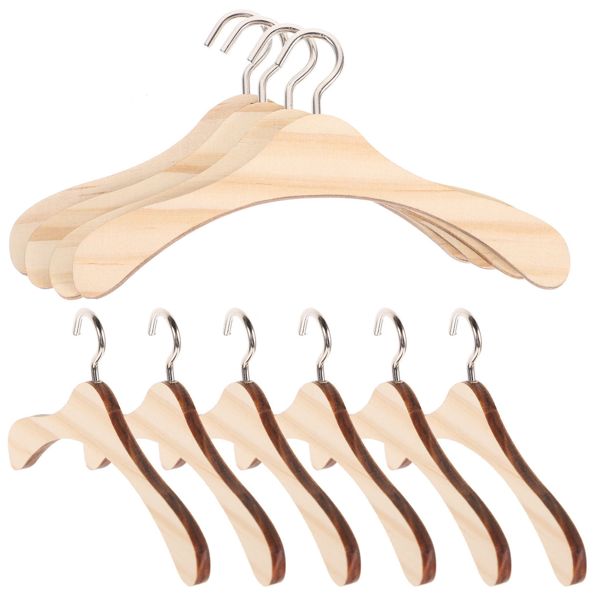10 Pcs Mini Wooden Clothes Rack Hangers Clothing Kids Toys Baby